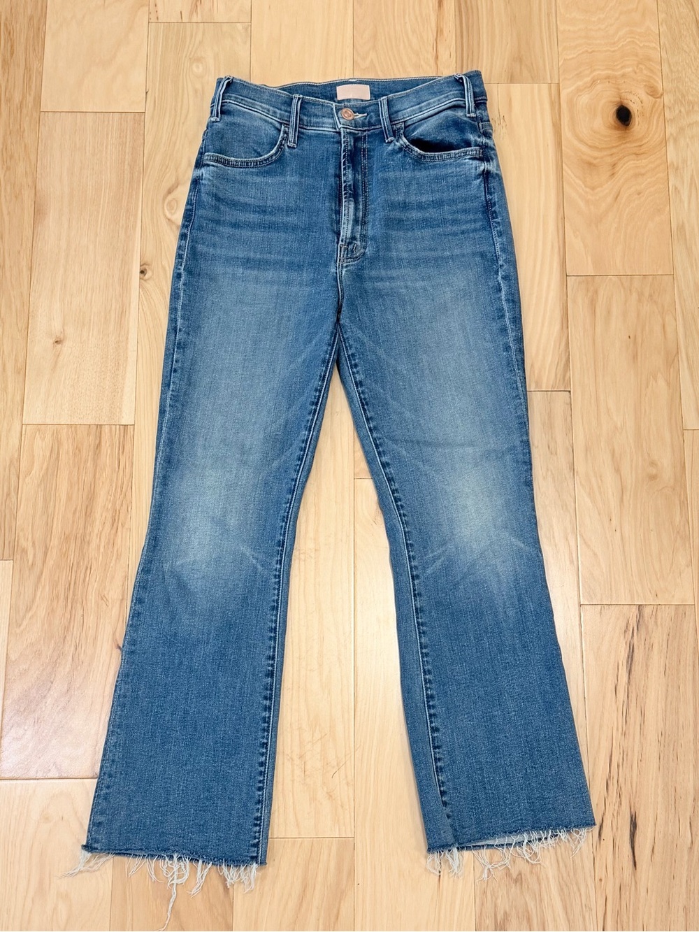 Mother Women’s Petites The Lil Hustler Ankle Fray Denim Jeans in Healing Jar